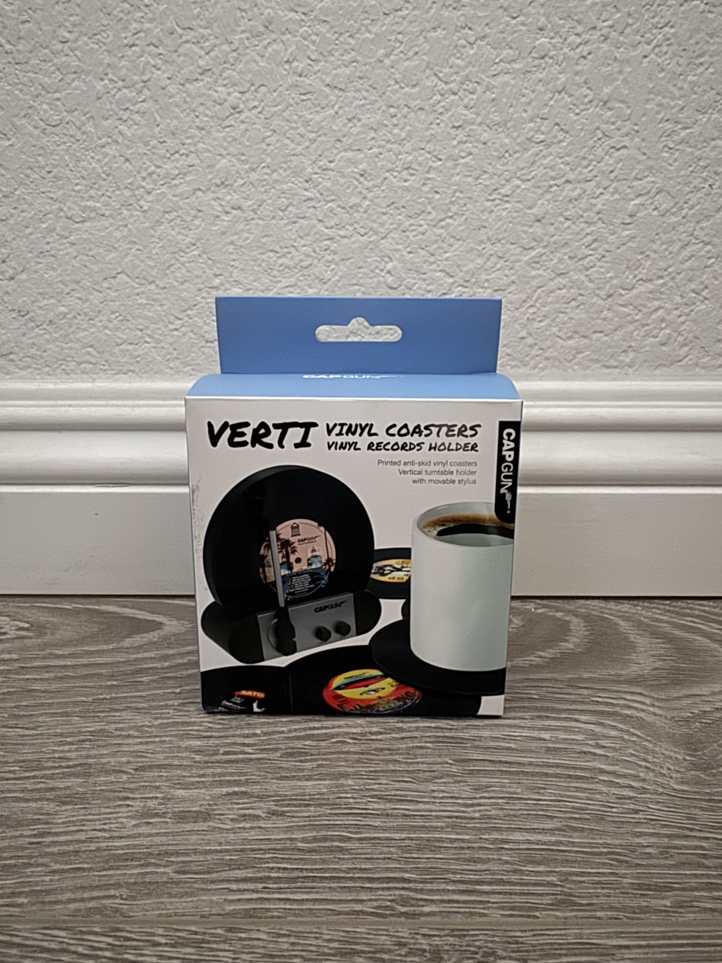 Vinyl Record Coasters with Turntable Holder
