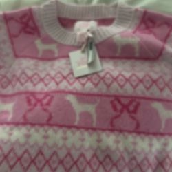 NWT Pink Love Shack Fancy Sweater Large Size 