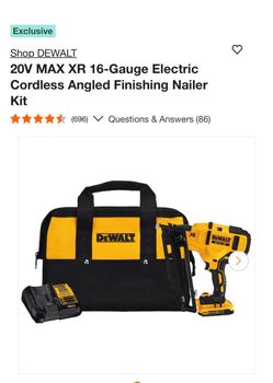 Shop DEWALT 20V MAX XR 16-Gauge Electric Cordless Angled Finishing Nailer