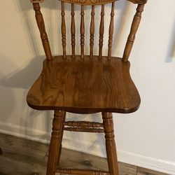 Stained Wood Bar Stool Chairs