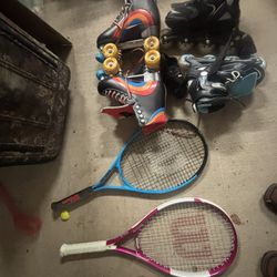 Tennis Rackets And Skates 