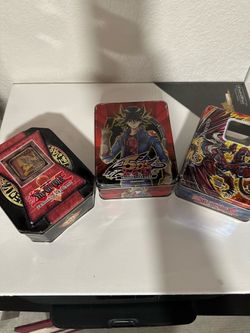 Huge Yu-Gi-Oh! Collection Lot — 3 Collector Tins (Millennium Puzzle, Yusei Fudo 5D's, Red Dragon Archfiend) + Loose Cards & Extra