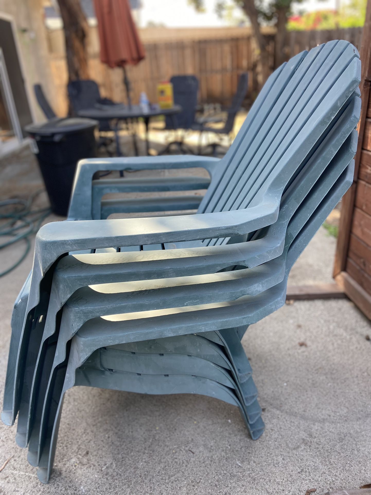 Plastic Adirondack chairs