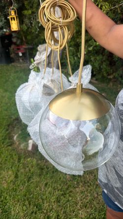 Globe Pendant Light Gold Brass Finish