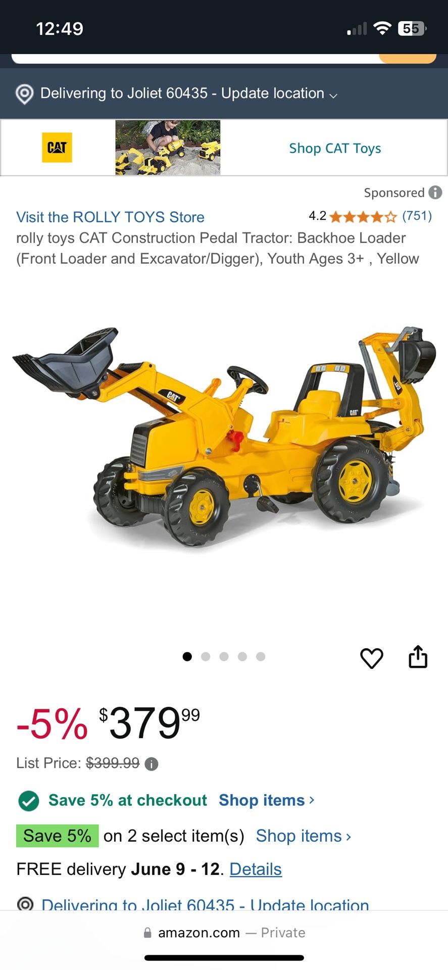 rolly toys CAT Construction Pedal Tractor