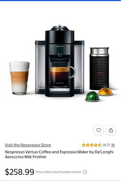 Nespresso Vertuo Coffee Maker with Aeroccino Milk Frother