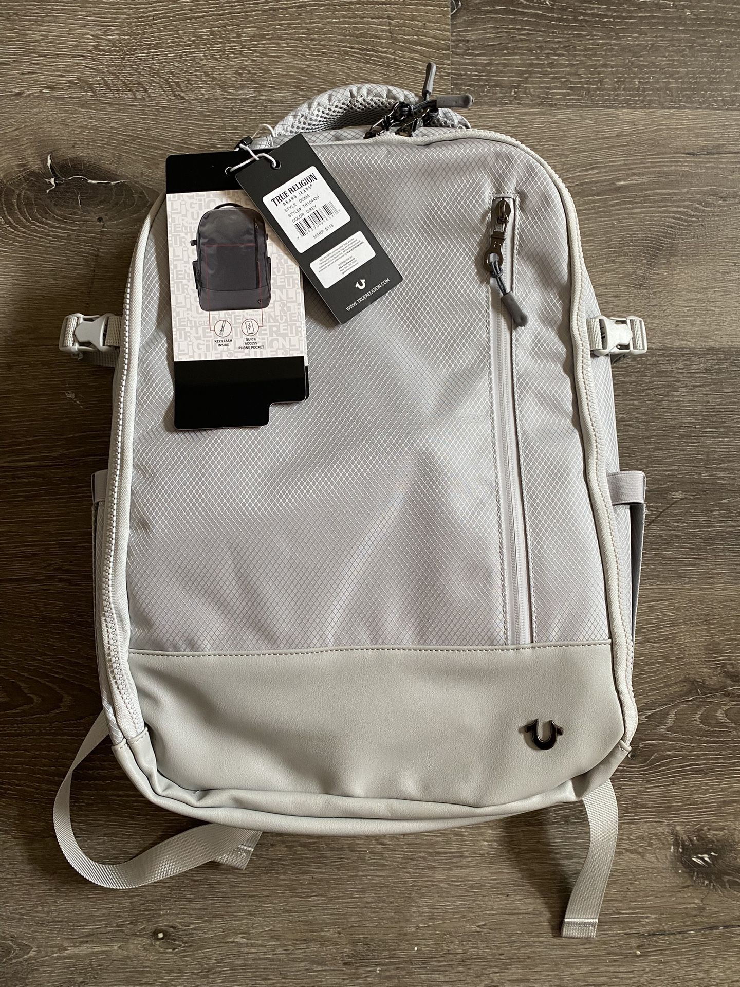 True Religion Brand Jeans Computer Grey Backpack