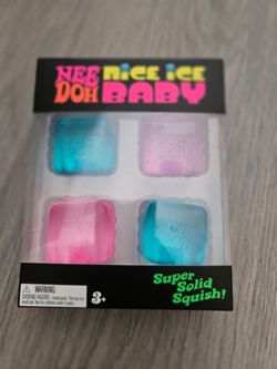 Brand new Authentic Needoh Nice Ice Baby 4 Pack Mini Cube Squishy Sensory Toy