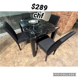 Black 5 Piece Dining Table Set  - Thanksgiving Sale 