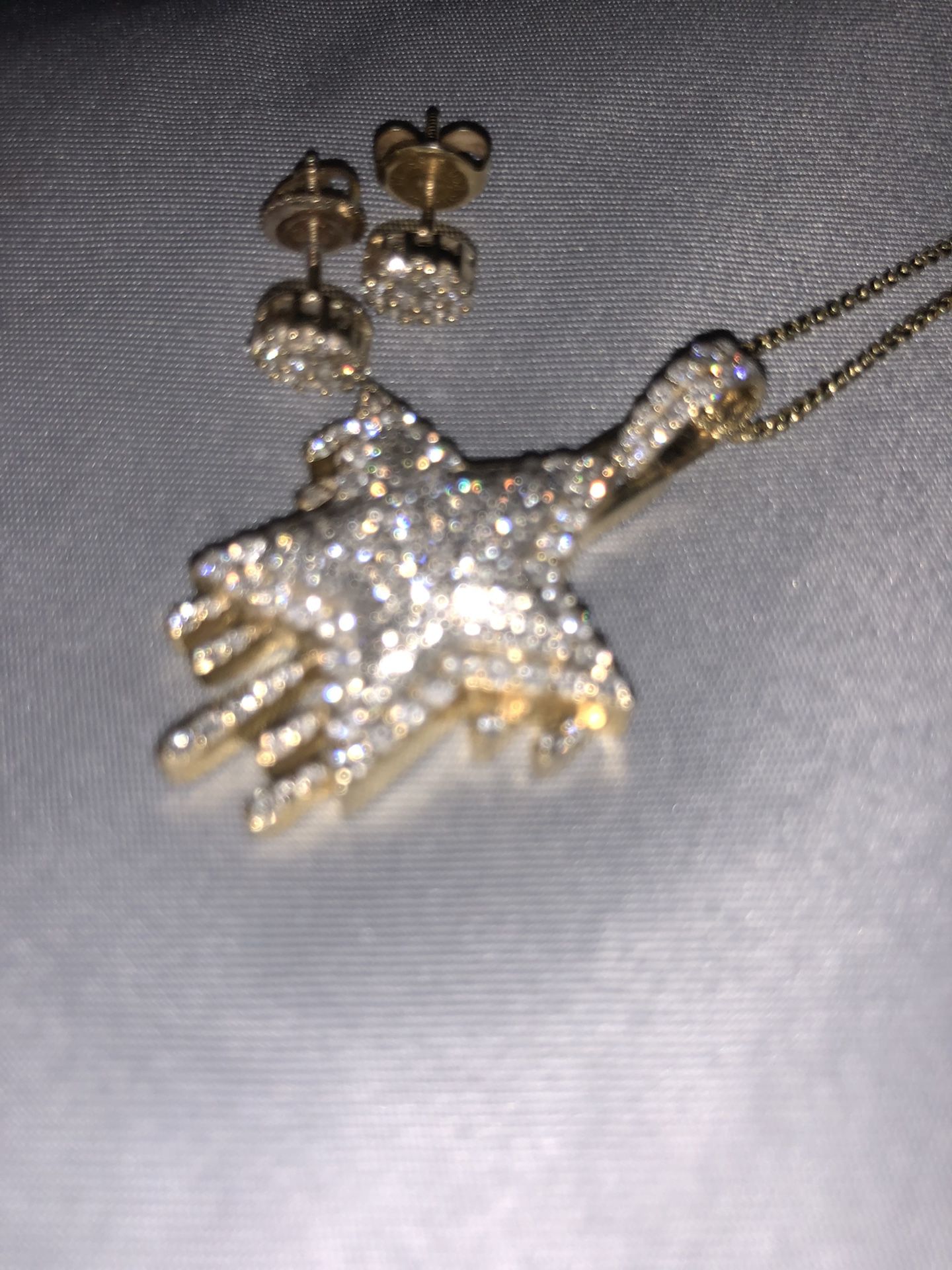 Diamond Chain And Earrings