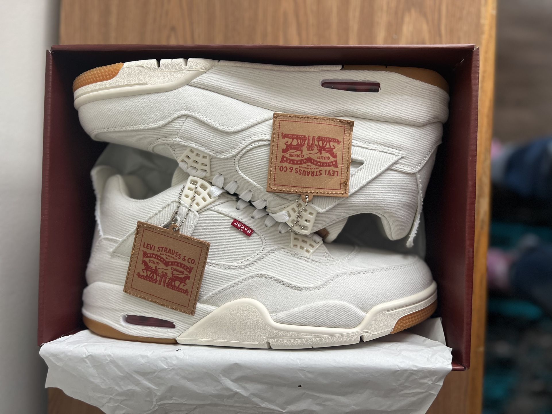 Levi's x Air Jordan 4 Retro 'White Denim'