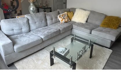 Gray Sectional Sofa with Chaise