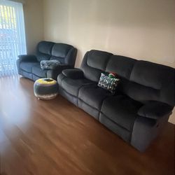 Kayla Dual Reclining Sofa /couch- Midnight