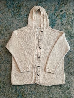 Thick Cotton RICO Hand-knit Cardigan Hoodie Sweater