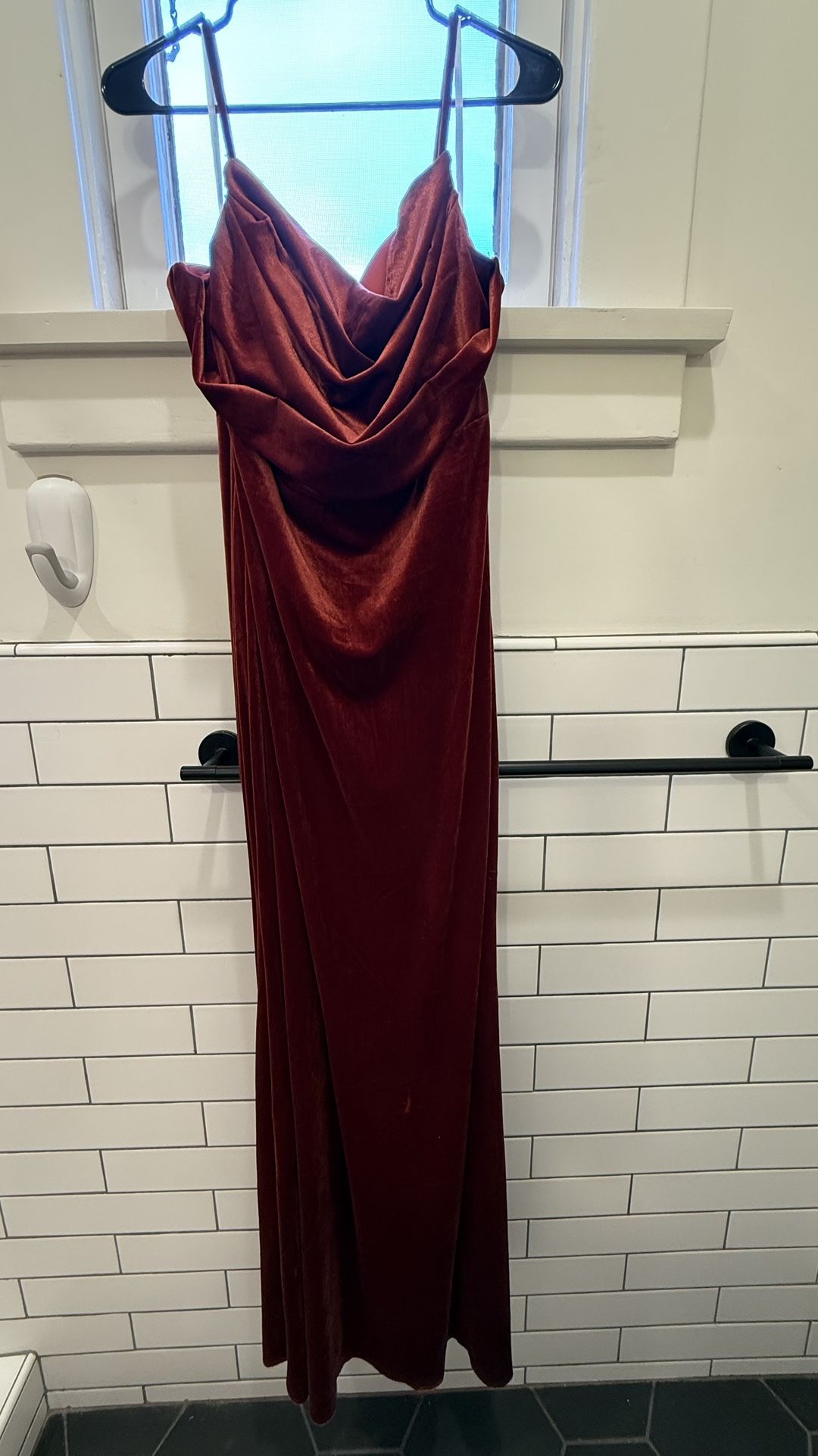 Cabernet Cowl Neck Velvet Bridesmaid Dress