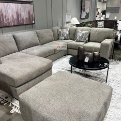 SECTIONAL 3 PCS, SMOKE, MEMORY FOAM [EASY CARE FABRIC] [NEW]