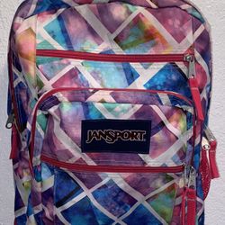 JanSport Multi Colored Rectangle Pattern Backpack
