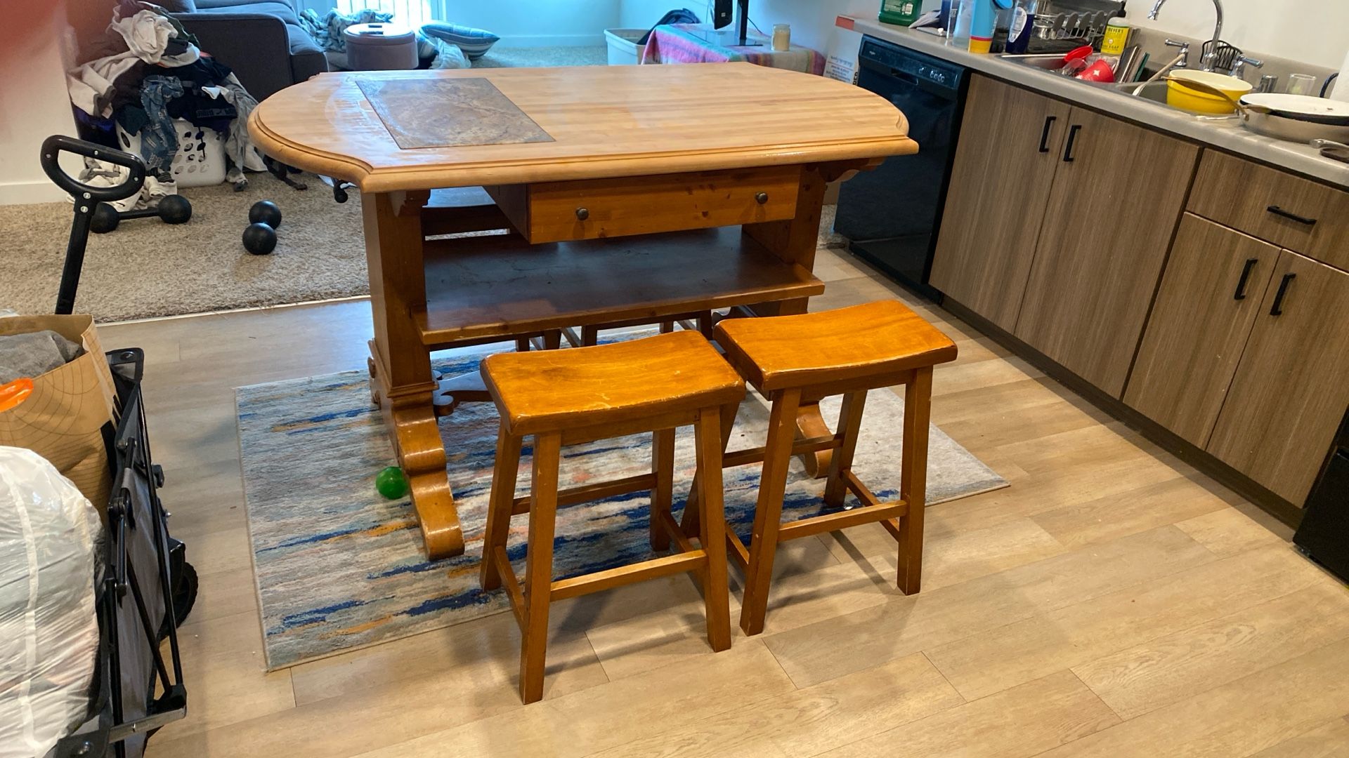 Butcher Block Table And Chairs