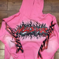 Hellstar Pink Graphic Hoodie Cotton Size Medium 