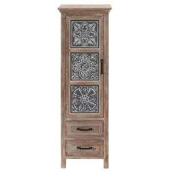 Luxen Home Brown, Gray Contemporary/Modern Wood Media Cabinet ，IF755