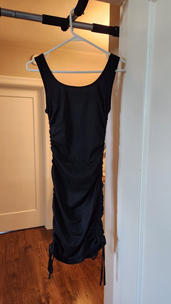 Black Dress Bodycon Ruched New