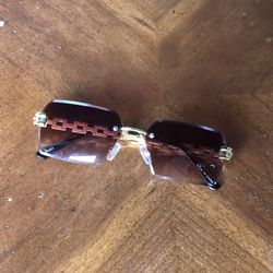 Luxury Glasses with Faded Orange Lenses 