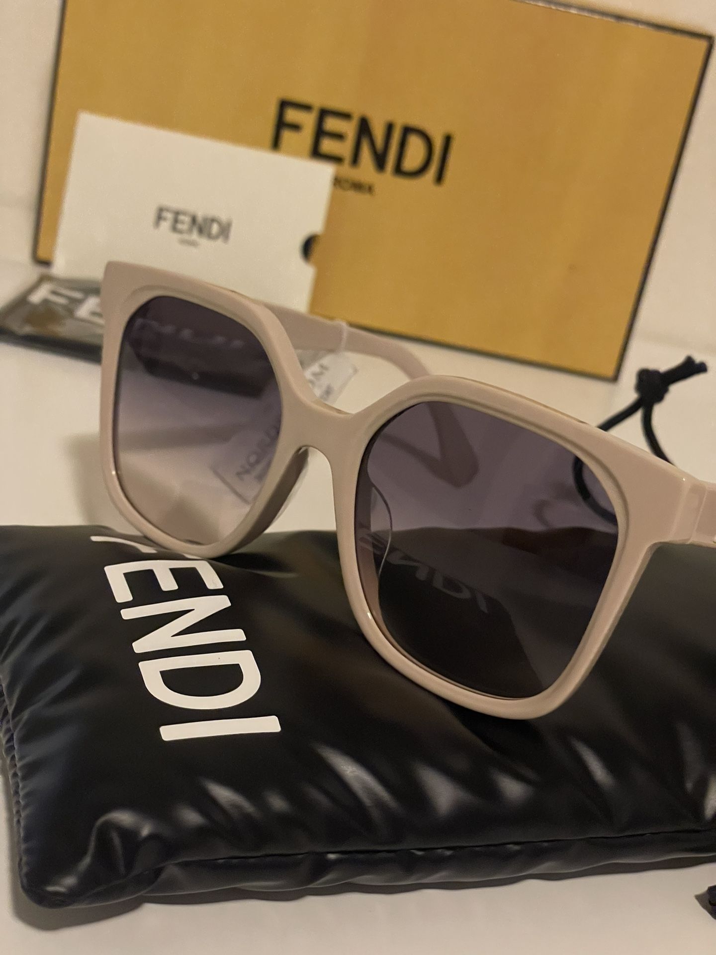 Fendi 55mm Lettering Geometric Sunglasses