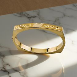 14K Gold Diamond Cut Square Bracelet
