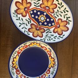 Large Bowl And Platter 