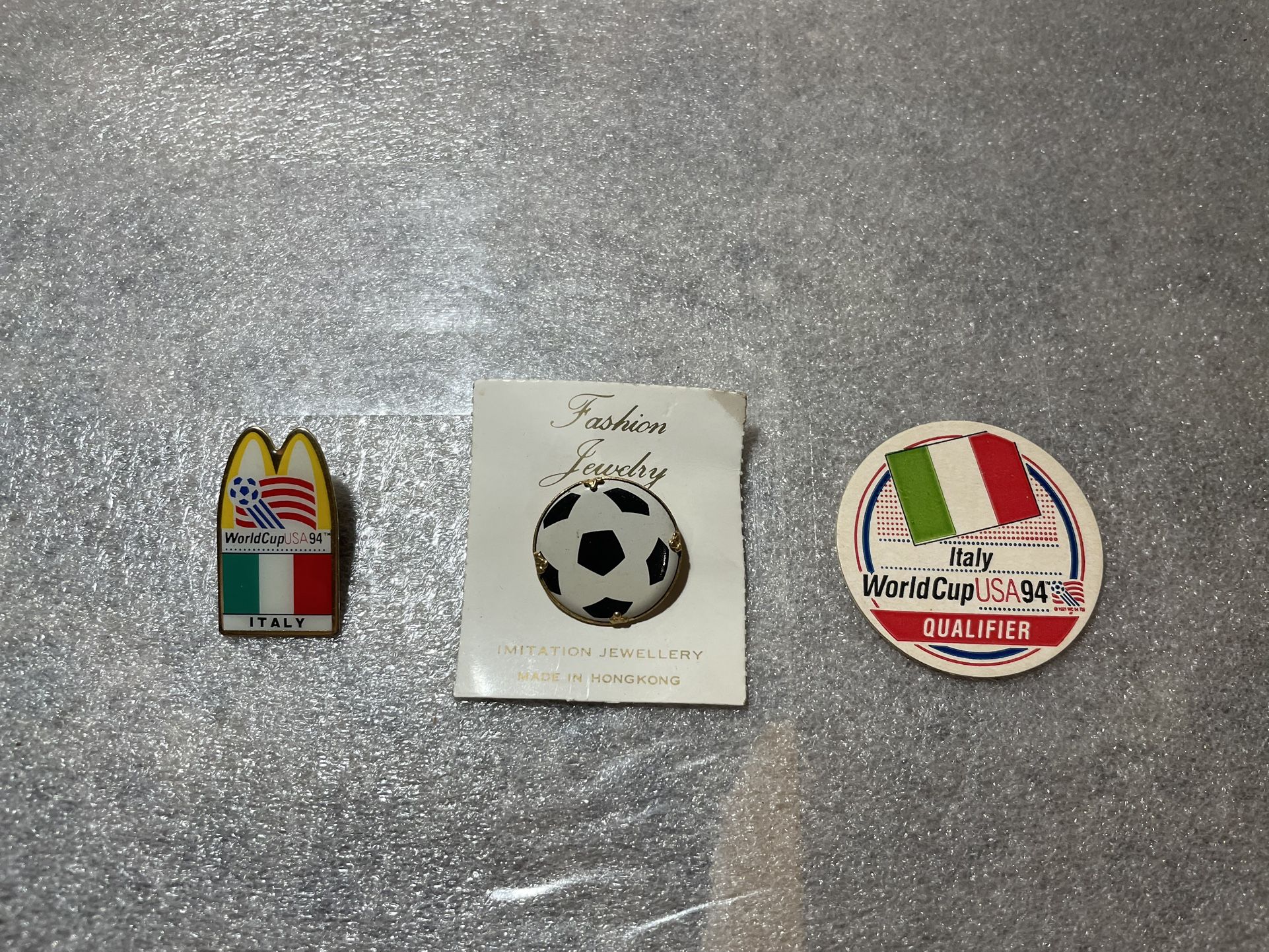 Italian Soccer Ball Flag Pins Jewelry Pog McDonalds World Cup 1994 Memorabilia