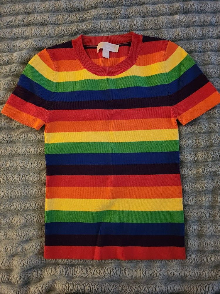 Excellent Condition Size X small Michael Kors Rainbow Shirt 🌈