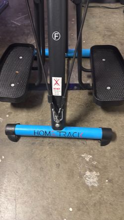 Senior exercises machine