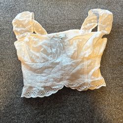 White Blouse Flowey Straps