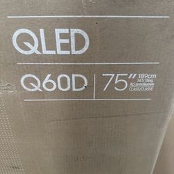 SAMSUNG 75” Class QLED 4K Q60D Series Quantum HDR, Dual LED, Object Tracking Sound Lite, Q-Symphony, Motion Xcelerator, Gaming Hub, Smart TV with Alex