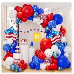 Red White And Blue Balloon Arch