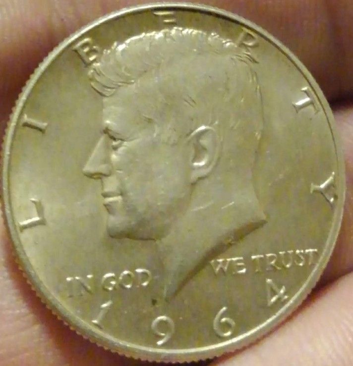 1964 D Over D Kennedy Half Dollar