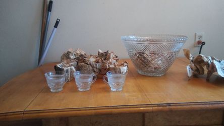 Punch bowl and cups