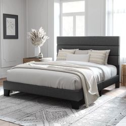 Allewie Queen Size Platform Bed Frame 
