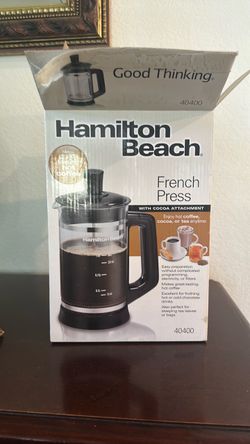 Hamilton Beach French press NEW, hot coffee. Cocoa or Tea, $15, no holds