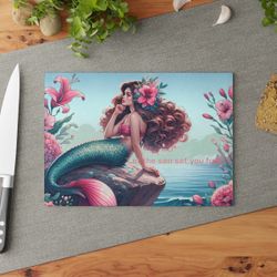 Mermaid Glass Cutting Board