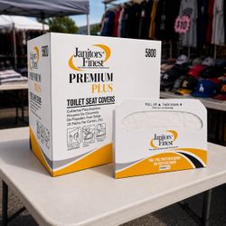 Cubiertas pa’ Taza de Baño 5000 Piezas — Half-Fold Caja 20 Paquetes