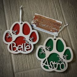 🐾Custom Dog Paw Christmas Ornaments🐾