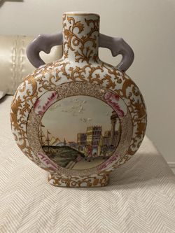 Ceramic Hand Painted Original Vase From Japan