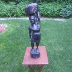 Collectible African Woman Statue Over 20 In