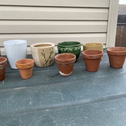 13/Flower Pots Ceramic The Size 4 To 6 Inches