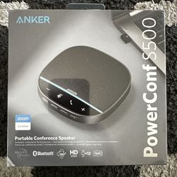 Anker PowerConf S500 Speakerphone with Zoom Rooms and Google Meet Certifications, USB-C Speaker, Bluetooth Speakerphone for Conference Room