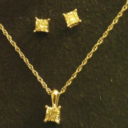 Diamond Necklace And Earrings 