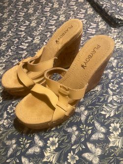 Playboy Wedge Sandals, size 7.5 used