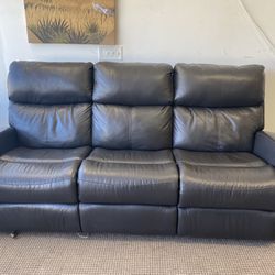LEATHER POWER RECLINING SOFA 