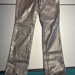 Brown Leather Style Pants (Size S)